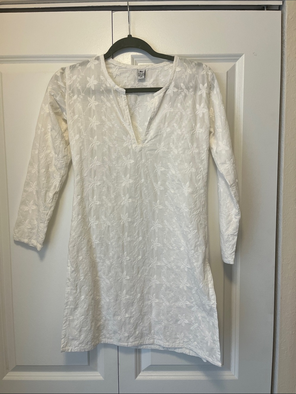 White Embroidered Swim Coverup